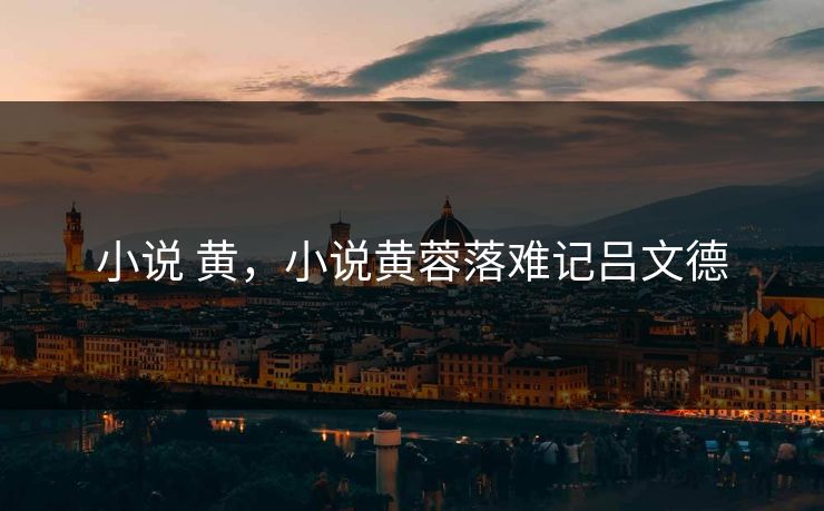 小说 黄，小说黄蓉落难记吕文德