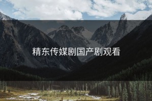 精东传媒剧国产剧观看
