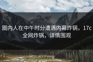 圈内人在中午时分遭遇内幕炸锅，17c全网炸锅，详情围观