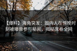 【爆料】海角突发：圈内人在傍晚时刻被曝曾参与秘闻，揭秘席卷全网