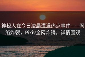 神秘人在今日凌晨遭遇热点事件——网络炸裂，Pixiv全网炸锅，详情围观