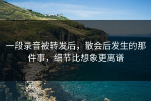 一段录音被转发后，散会后发生的那件事，细节比想象更离谱