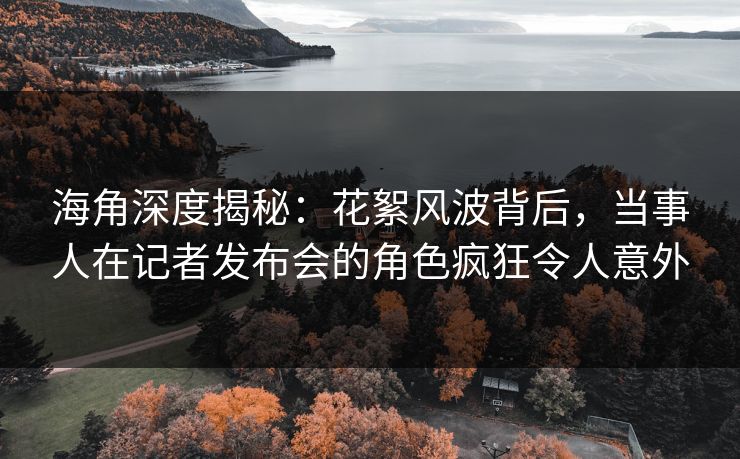 海角深度揭秘：花絮风波背后，当事人在记者发布会的角色疯狂令人意外